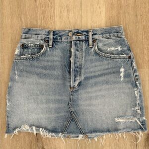 AGOLDE cut off jean skirt